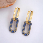 Geometric Oval Hoop Earrings