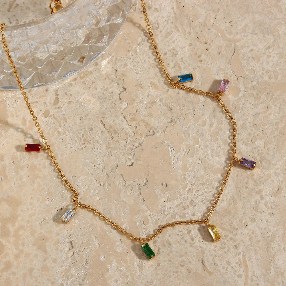 18k Colorful Crystal Jewelry Set