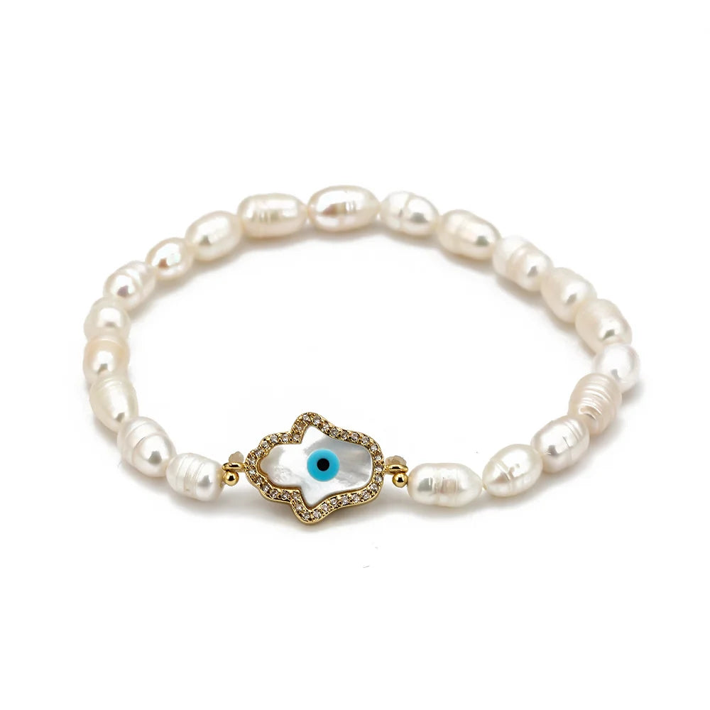 Evil Eye Pearl Bracelets