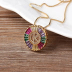 Colorful Diamond Initial Necklace