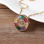 Colorful Diamond Initial Necklace