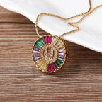 Colorful Diamond Initial Necklace