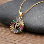 Colorful Diamond Initial Necklace 2.0