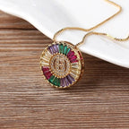 Colorful Diamond Initial Necklace
