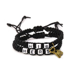 His & Hers Love Lock Woven Bracelets