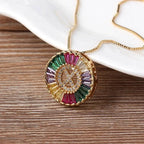 Colorful Diamond Initial Necklace