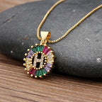 Colorful Diamond Initial Necklace 2.0