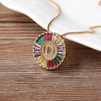 Colorful Diamond Initial Necklace