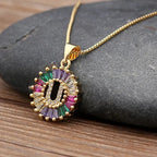 Colorful Diamond Initial Necklace 2.0