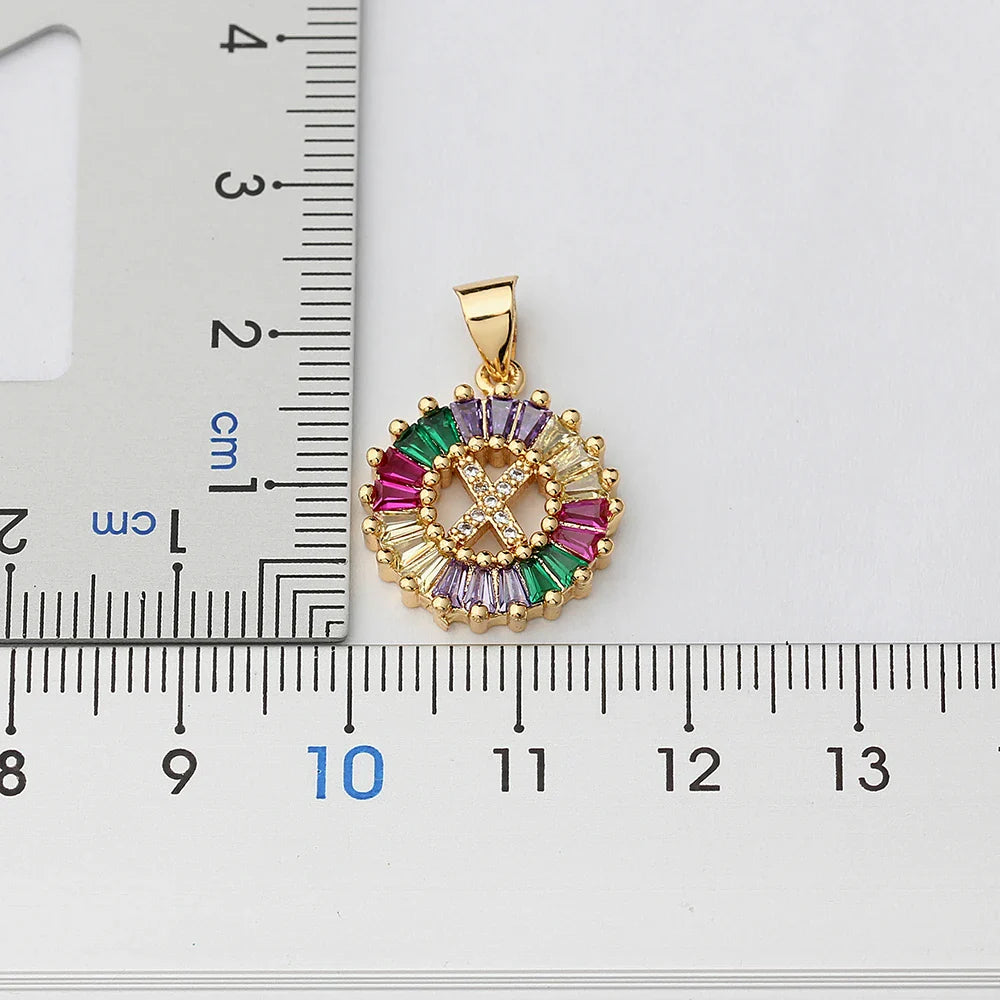 Colorful Diamond Initial Necklace 2.0