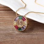 Colorful Diamond Initial Necklace
