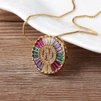 Colorful Diamond Initial Necklace