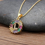 Colorful Diamond Initial Necklace 2.0