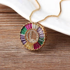 Colorful Diamond Initial Necklace
