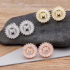 Diamond Initial Stud Earrings