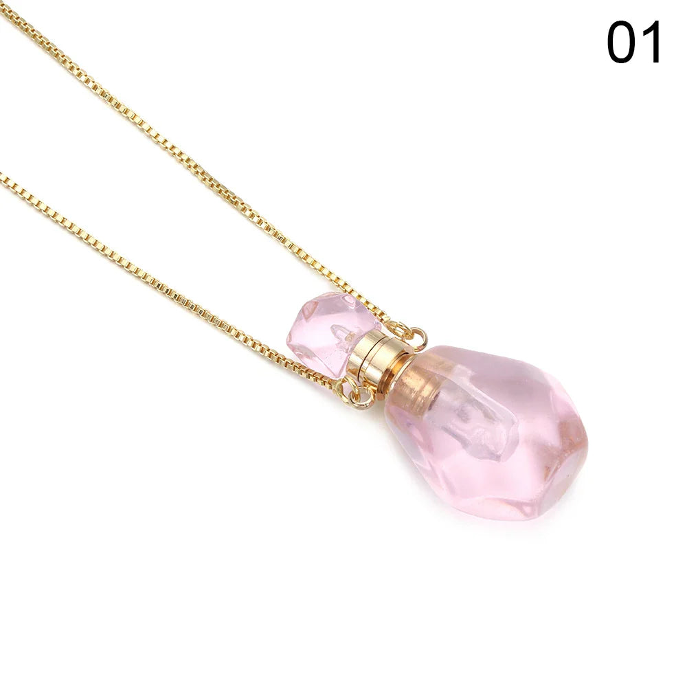Crystal Perfume Bottle Necklace