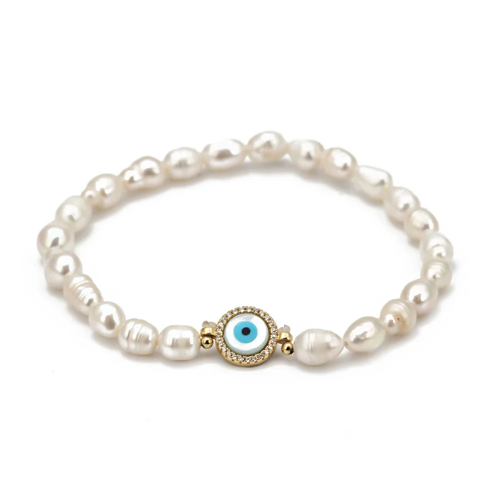 Evil Eye Pearl Bracelets