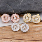 Diamond Initial Stud Earrings