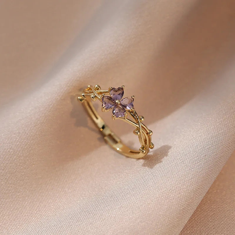 Violet Clover Ring