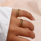 18k Dual Layer Paved Ring