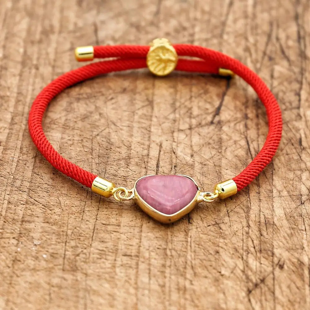 Simple Heart Stone Bracelet