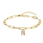 Paperclip Initial Bracelet