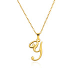 18k Cursive Initial Necklace