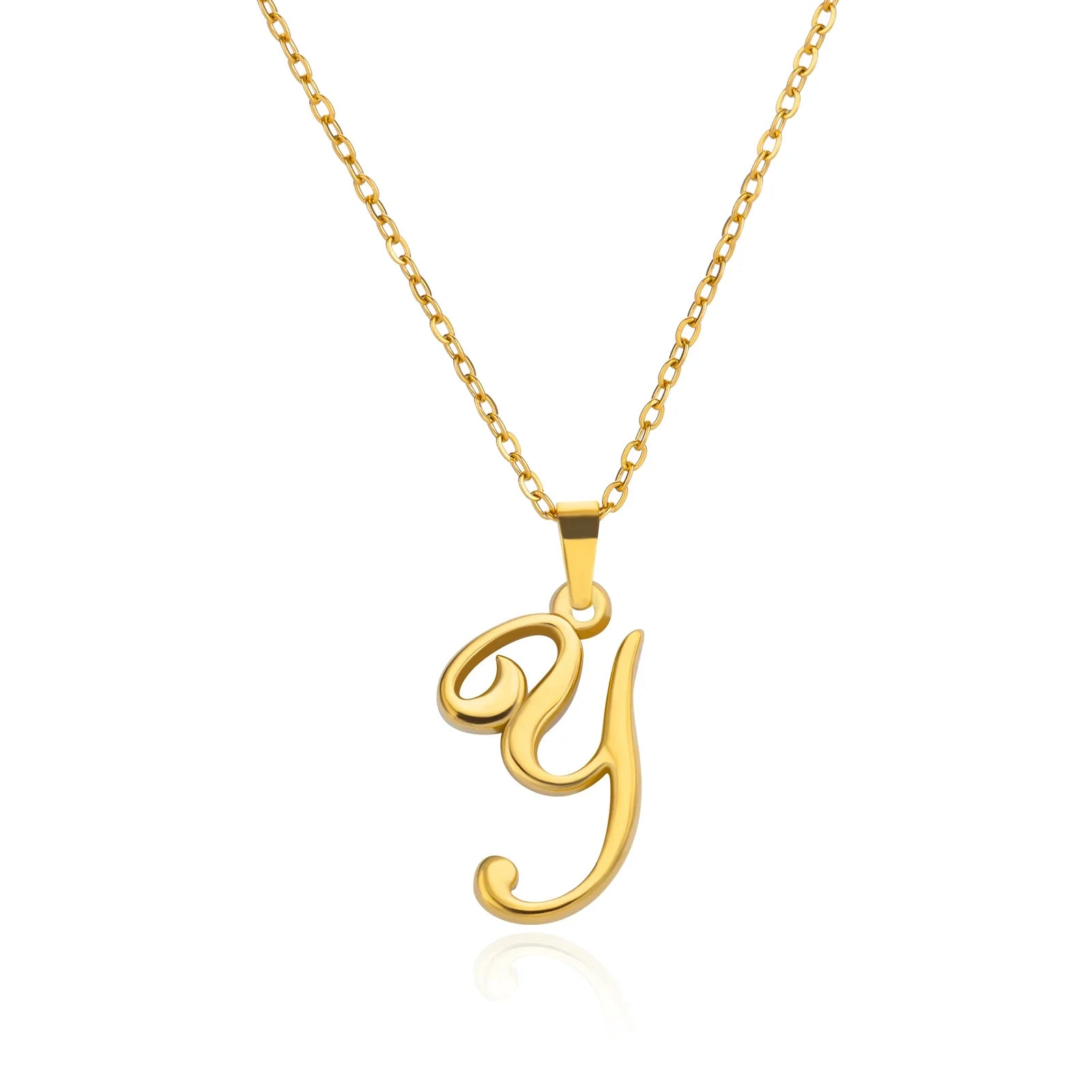 18k Cursive Initial Necklace