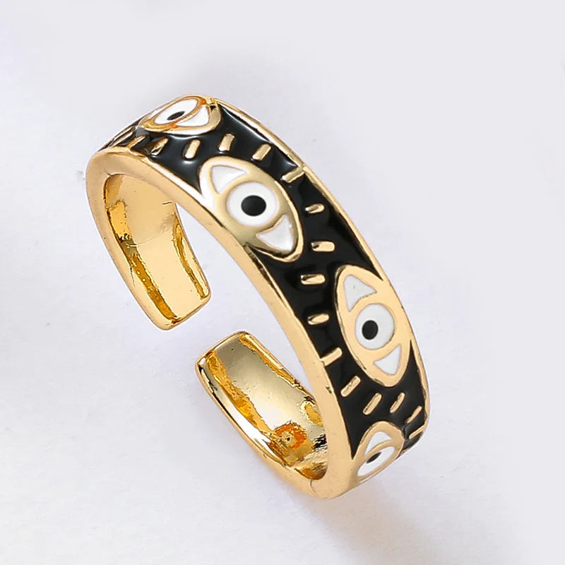 Adjustable Evil Eye Rings
