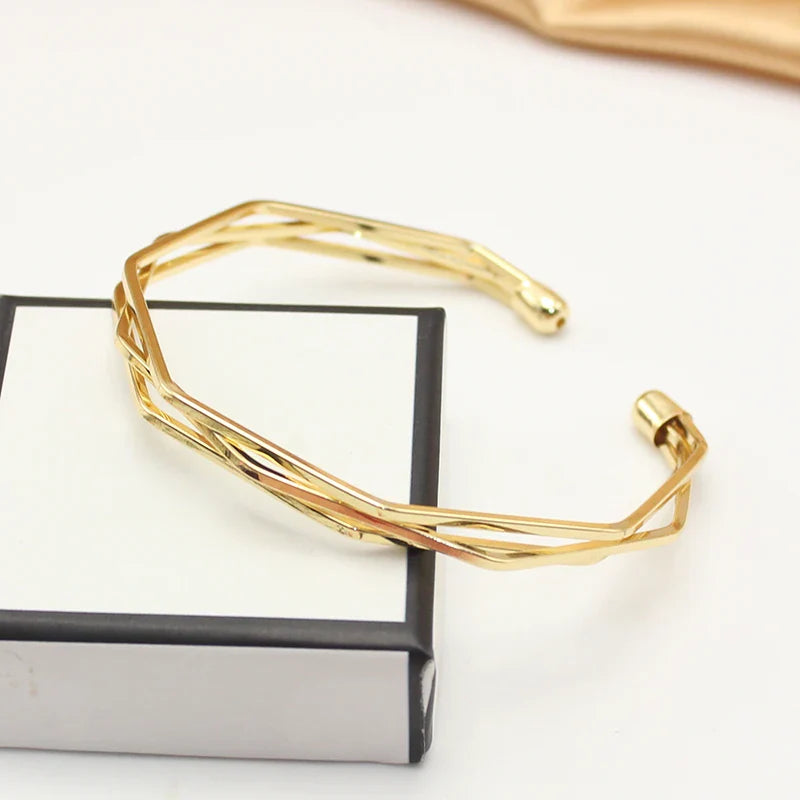 Multilayer Geometric Line Bangle