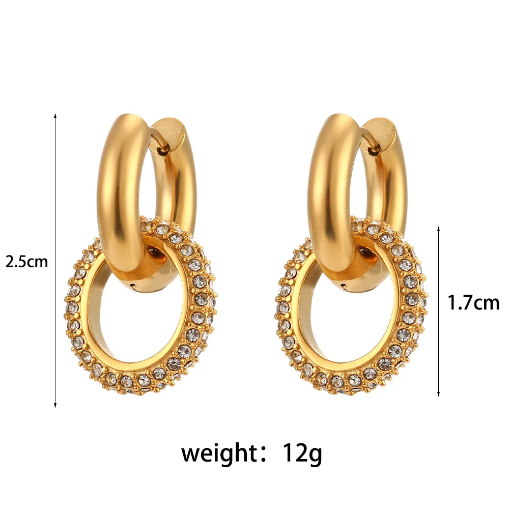 18k Crystal Hoop Jewelry Set