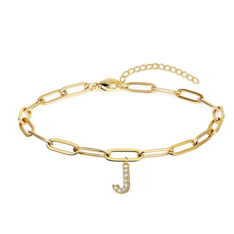 Paperclip Initial Bracelet