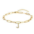 Paperclip Initial Bracelet