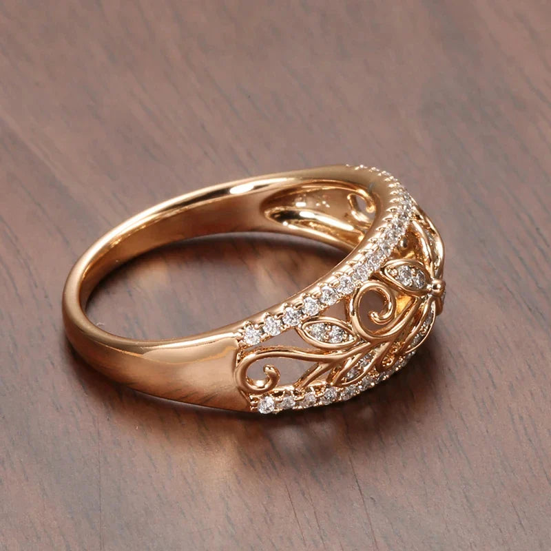 Crystal Floral Ring