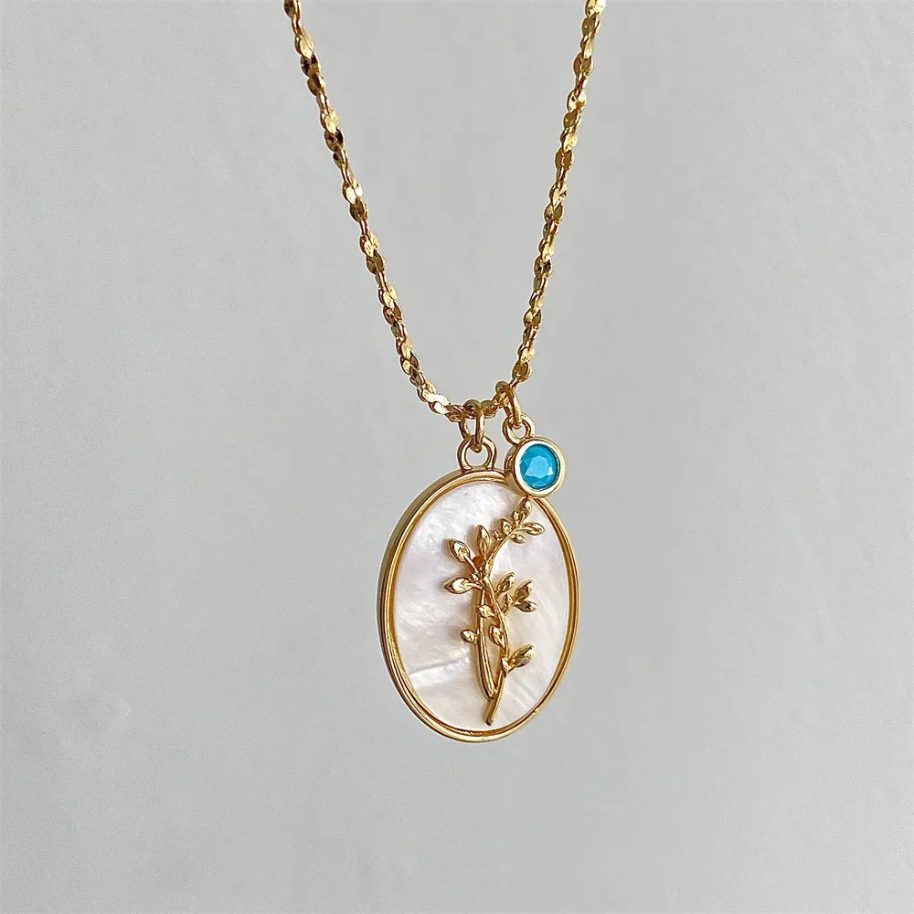 Birth Flower & Stone Necklace