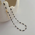 Retro Obsidian Bead Necklace