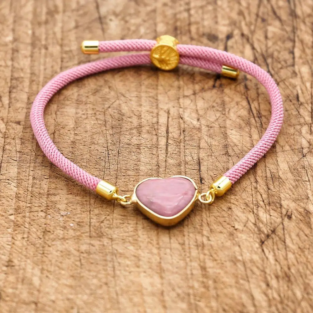 Simple Heart Stone Bracelet