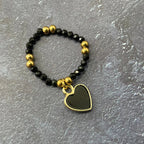 Obsidian Charm Ring