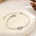 18k Square Gem Bangle