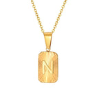 18k Square Ray Initial Necklace