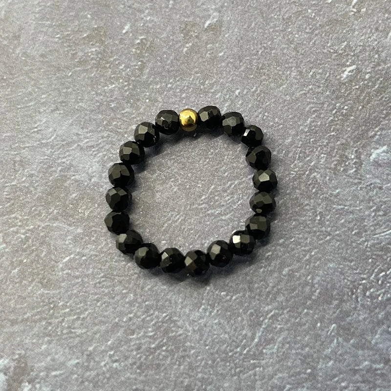 Obsidian Charm Ring