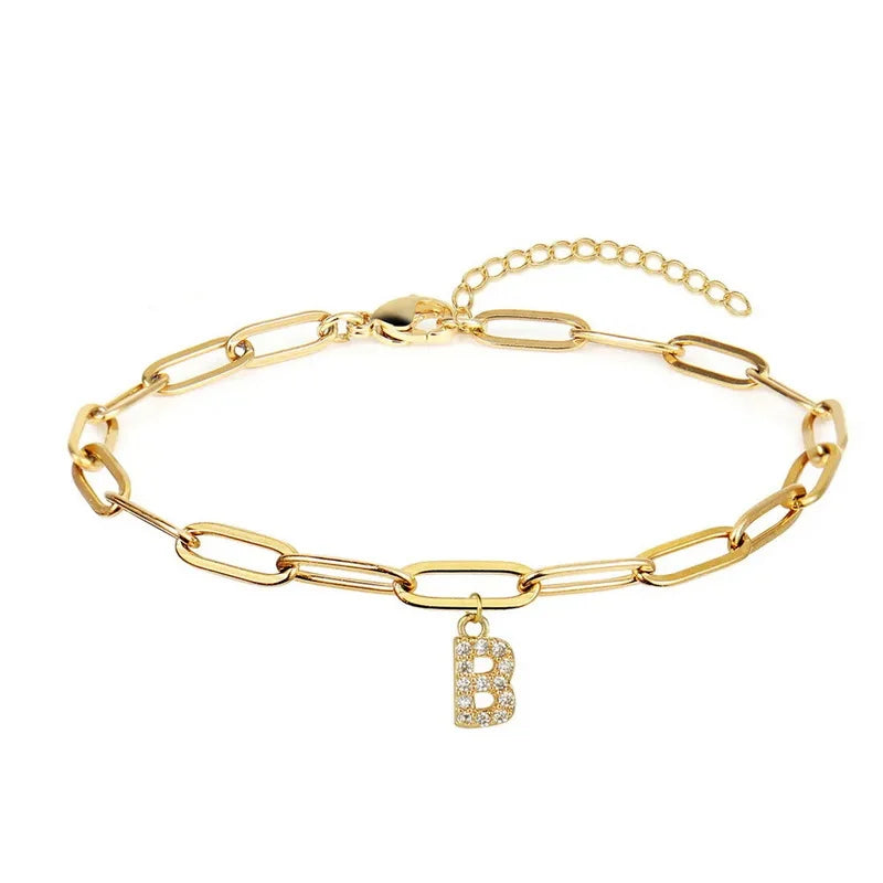 Paperclip Initial Bracelet