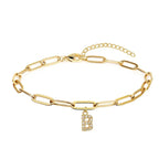Paperclip Initial Bracelet