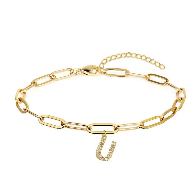 Paperclip Initial Bracelet