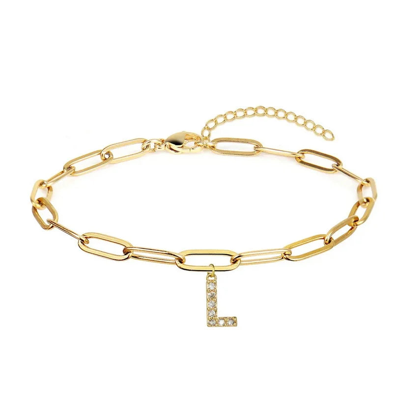 Paperclip Initial Bracelet