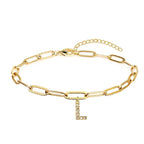 Paperclip Initial Bracelet