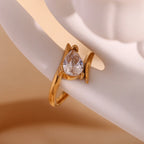 18k Water Droplet Ring