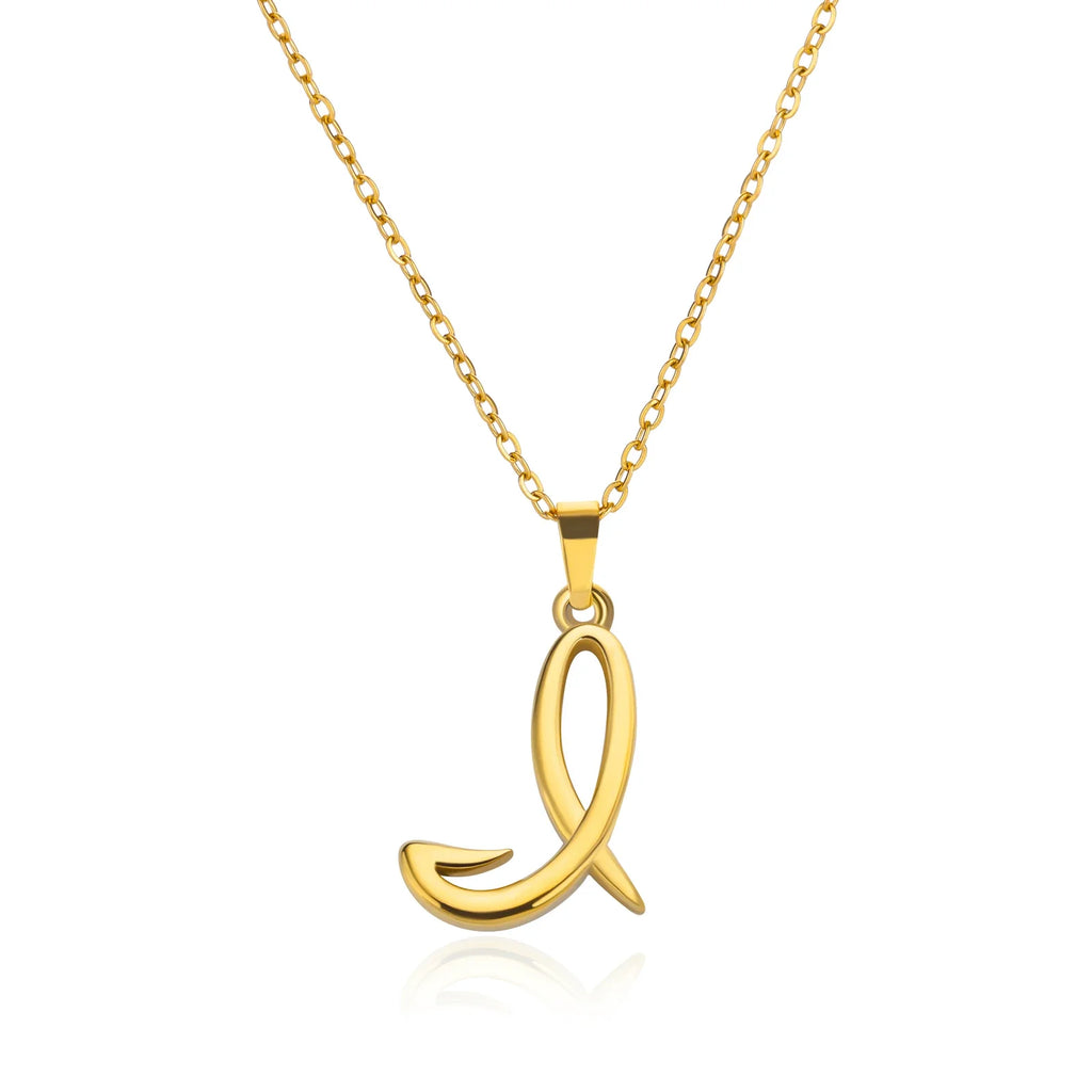 18k Cursive Initial Necklace