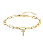 Paperclip Initial Bracelet