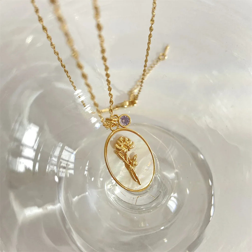 Birth Flower & Stone Necklace